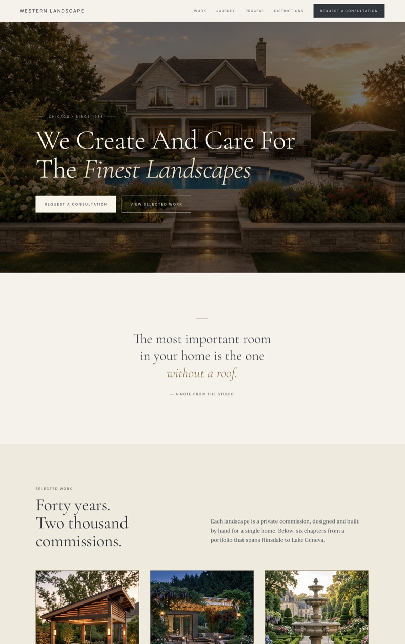 Evergreen Landscaping website