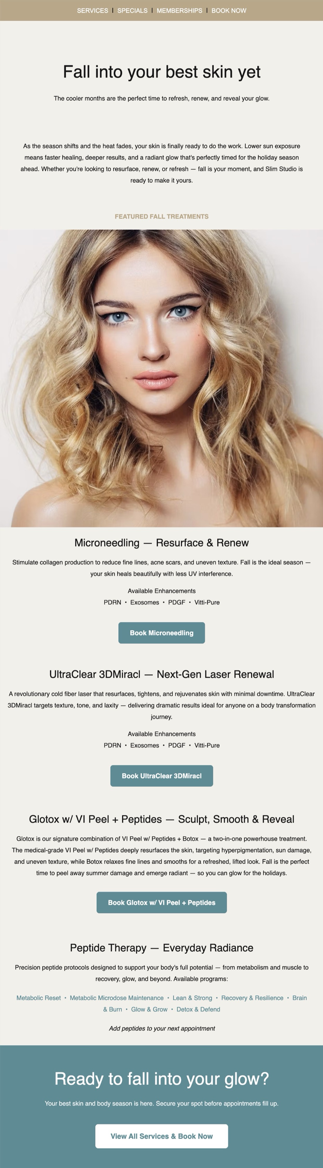 Med spa seasonal email