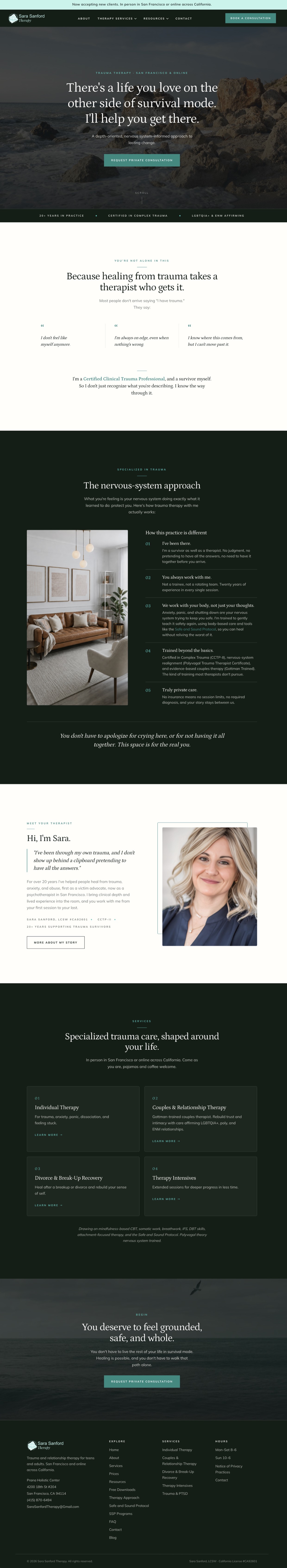Therapy practice website